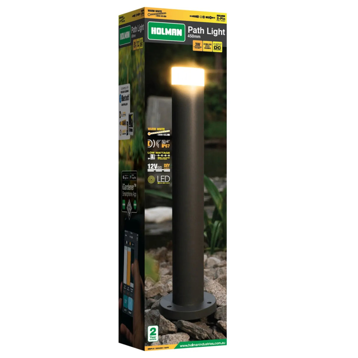 Holman Warm White LED Path Lights – 3W | 250mm, 450mm & 550mm Heights