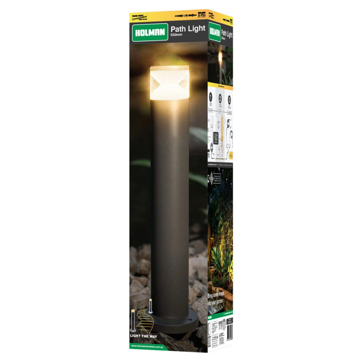 Holman Warm White LED Path Lights – 3W | 250mm, 450mm & 550mm Heights