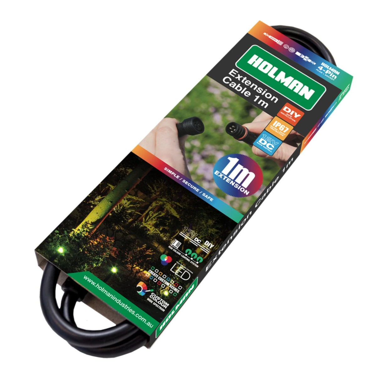 Holman 4‑Pin Extension Cable – 1m, 2m and 5m Options | RGB Colour Garden Lighting